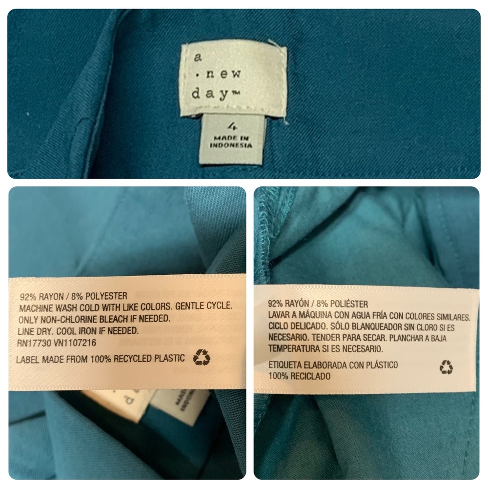 A New Day Teal Paperbag Waist Belted Shorts | High Rise Size 4 - Picture 14 of 15